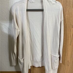 Elegant Cream Open-Front Cardigan